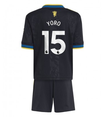 Manchester United Leny Yoro #15 Tredjetrøje Børn 2025-26 Kortærmet (+ Korte bukser)